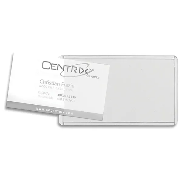 4 1/4" x 2 1/2" brushed aluminum luggage tag with clear... from ASI 62660 Innovation Line