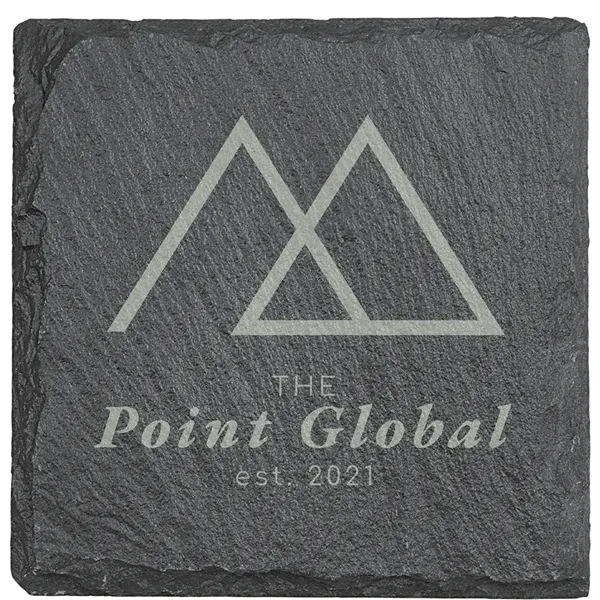 4" square natural slate drink coasters. Gift box.... from ASI 74601 Calico