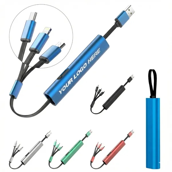 3-in-1 LED light up logo charging cable plus laser engraving on... from ASI 37218 Athena Promo (tm)