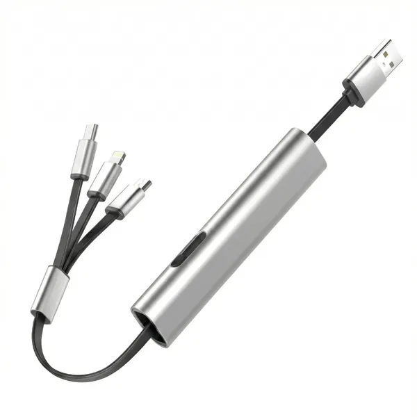 3-in-1 LED light up logo charging cable plus laser engraving on... from ASI 37218 Athena Promo (tm)