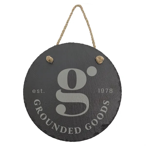 7 3/4" x 7 3/4" x 1/4" round genuine slate hanging... from ASI 74601 Calico