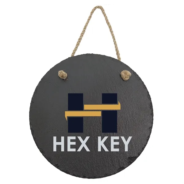 7 3/4" x 7 3/4" x 1/4" round genuine slate hanging... from ASI 74601 Calico