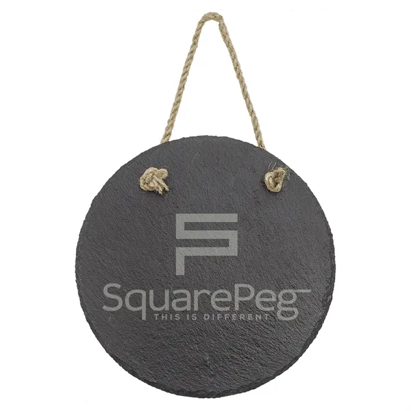 7" x 7" x 1/4" round genuine slate hanging decoration with... from ASI 74601 Calico
