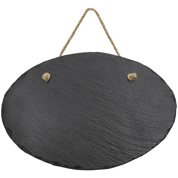 11 3/4" x 7 3/4" oval-shaped natural slate hanging decoration with... from ASI 74601 Calico