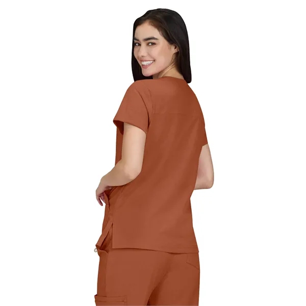 koi - Solis - Women's Ribbed V-Neck 4-Pocket Sari Scrub Top... from ASI 86018 Scrub Authority / Uniform Stores