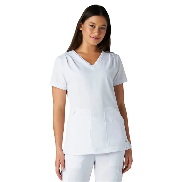 koi - Solis - Women's Ribbed V-Neck 4-Pocket Sari Scrub Top... from ASI 86018 Scrub Authority / Uniform Stores