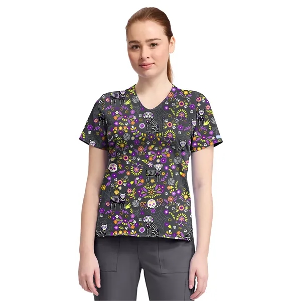 Cherokee - Genuine - Women's 1-Pocket Print High-Low V-Ne...... from ASI 86018 Scrub Authority