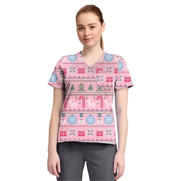 Cherokee - Genuine - Women's 1-Pocket Print High-Low V-Ne...... from ASI 86018 Scrub Authority