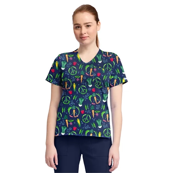 Cherokee - Genuine - Women's 1-Pocket Print High-Low V-Ne...... from ASI 86018 Scrub Authority