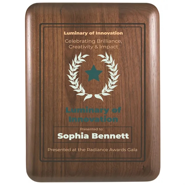 6" x 8" x 3/4" walnut plaque with elliptical edge and... from ASI 74601 Calico