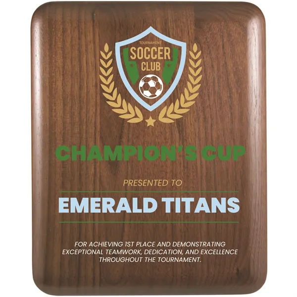 8" x 10" x 3/4" walnut plaque with elliptical edges and... from ASI 74601 Calico