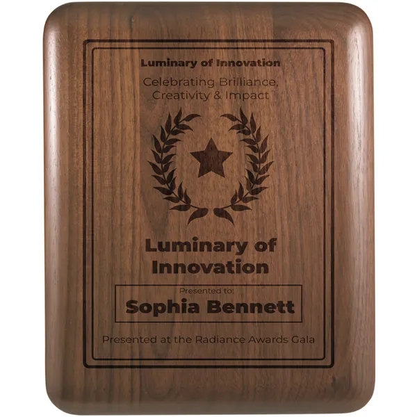 8" x 10" x 3/4" walnut plaque with elliptical edges and... from ASI 74601 Calico
