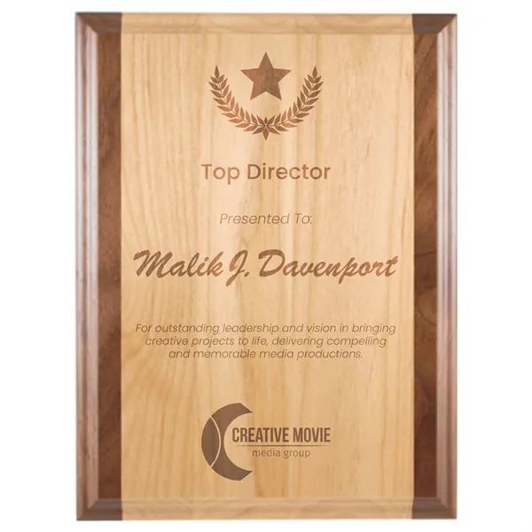 9" x 12" x 3/4" genuine Red Alder and walnut plaque... from ASI 74601 Calico