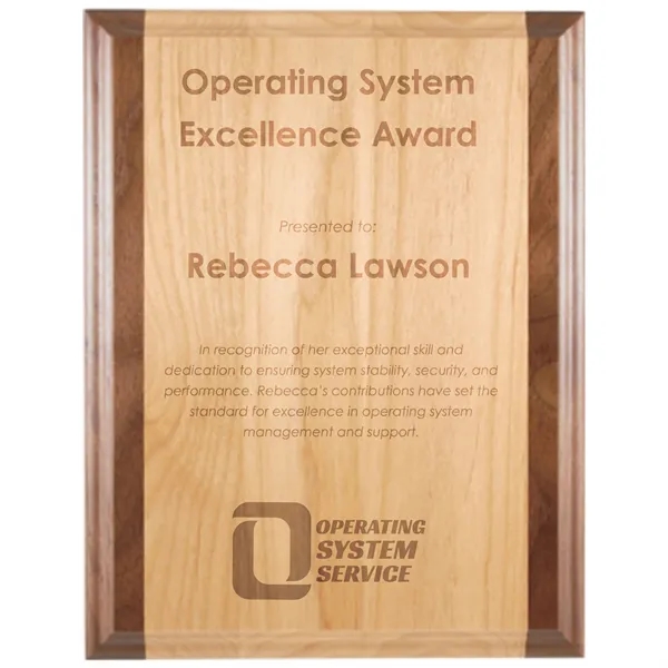 10" x 13" x 3/4" Red Alder and walnut wood plaque... from ASI 74601 Calico