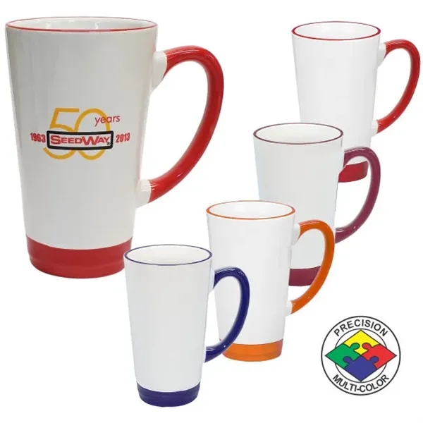 16oz Cafe Latte Mug with Colored Halo & Handle... from ASI 80093 Pyrographics / Pyrographics Line