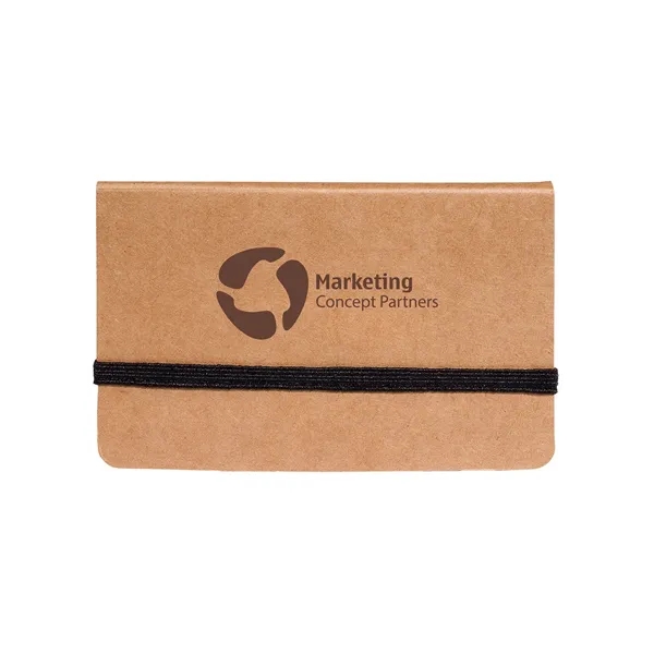 Business card sticky pack with pocket, elastic closure, five assorted sticky... from ASI 79530 Prime Line