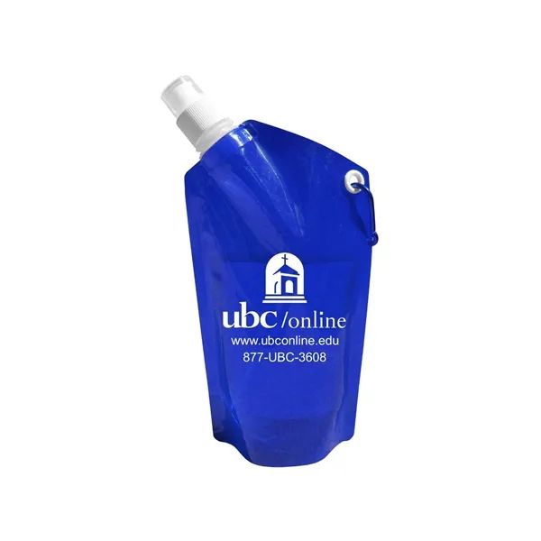 Reusable 28 oz. collapsible water bottle with push/pull cap and carabiner.... from ASI 68507 The Magnet Group / Perfect Line