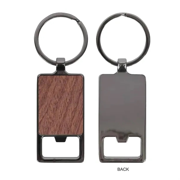 A sleek, durable keychain featuring a real rosewood face, black nickel... from ASI 41511 Brainchild USA Inc / BrainChild Gift Club