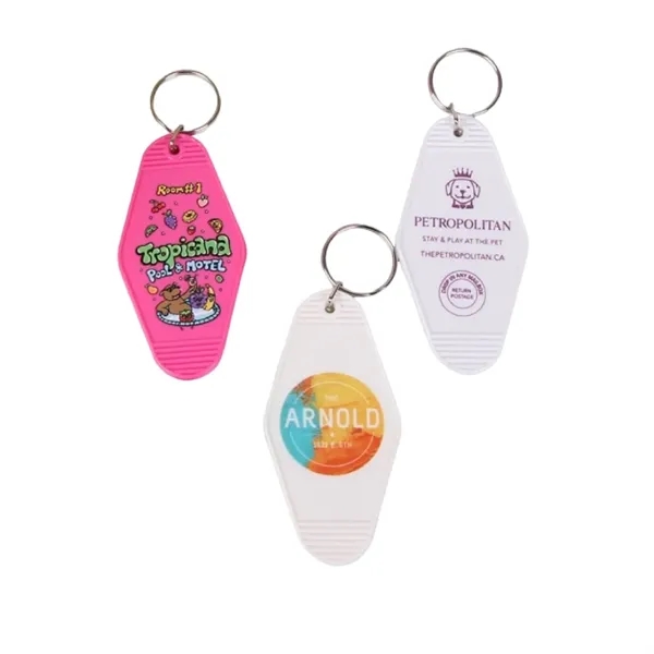 Vintage plastic motel keychain plus full color UV printing on 1... from ASI 37218 Athena Promo (tm)