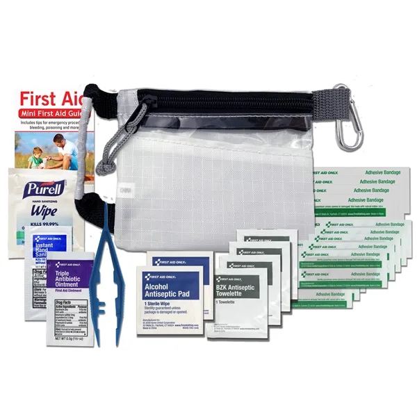 Go Safe first aid kit with bandages, anti-bacterial wipes, ointment, and... from ASI 84514 Safety Made