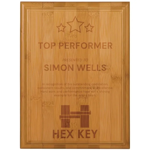 6" x 8" x 3/4" bamboo plaque with nitrocellulose-based finish and... from ASI 74601 Calico