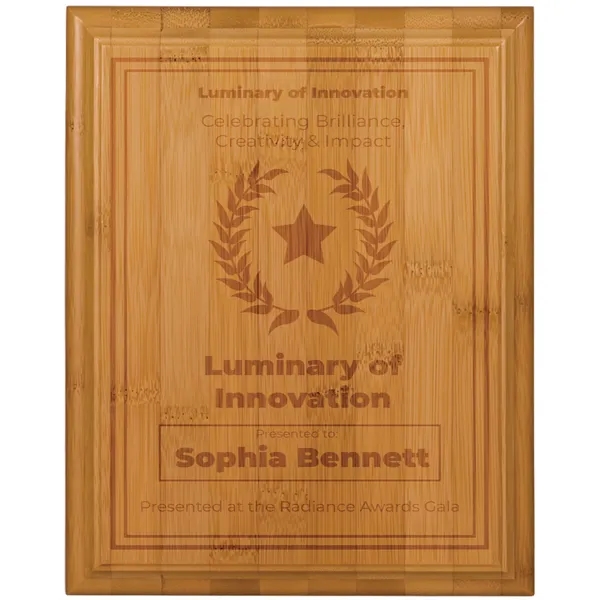 12" x 15" x 3/4" bamboo plaque with nitrocellulose-based finish and... from ASI 74601 Calico
