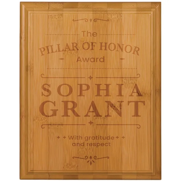 10 1/2" x 13" x 3/4" bamboo plaque with nitrocellulose-based finish... from ASI 74601 Calico