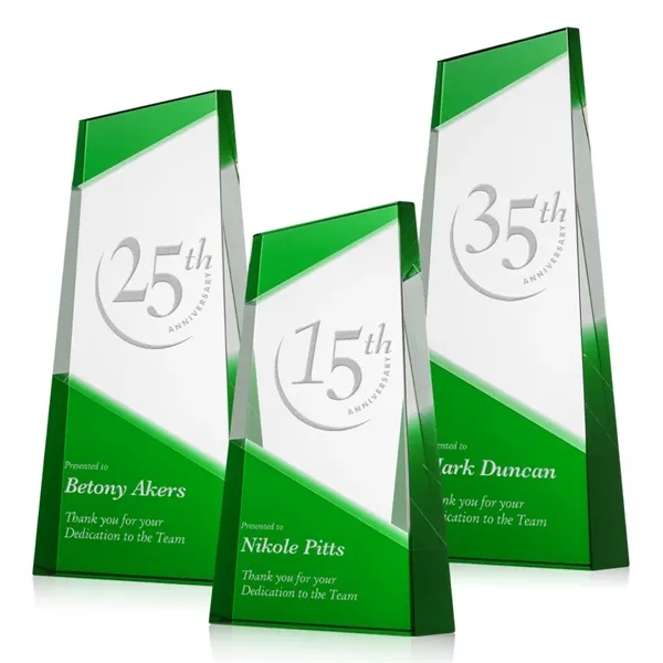 The Amstel Award combines emerald and clear optical crystal in this... from ASI 84592 St Regis Group / St Regis