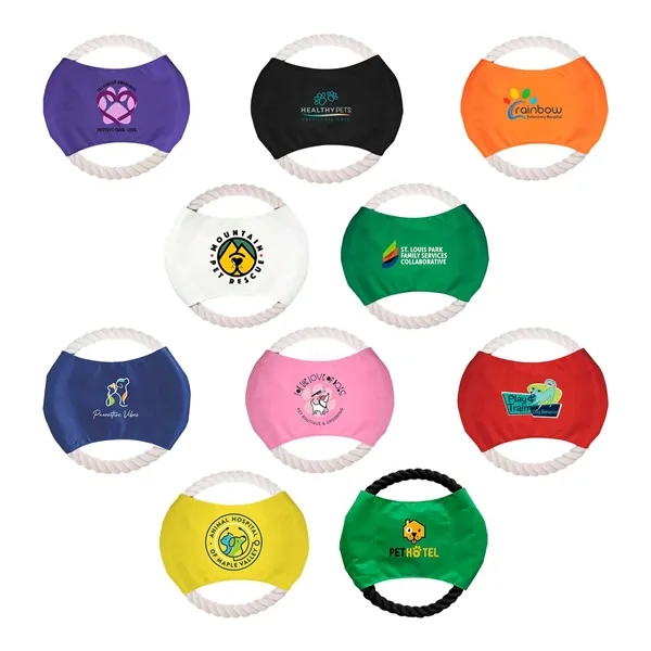 8" dog rope toy with full color imprint.... from ASI 63549 Jornik Manufacturing Corp / Jornik