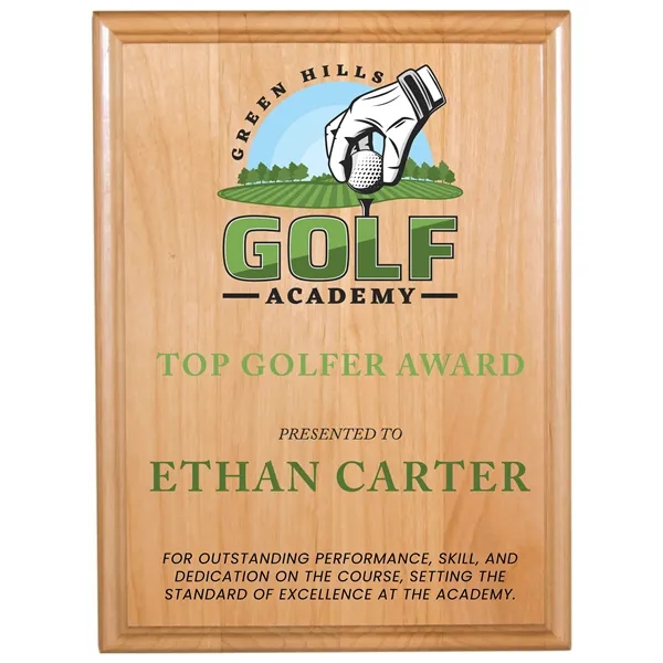 7" x 9" x 3/4" All American Red Alder display plaque.... from ASI 74601 Calico