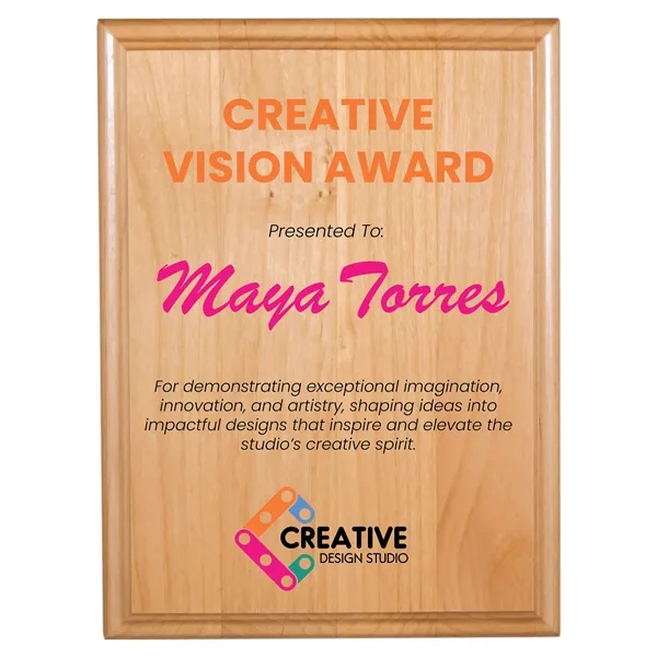 6" x 8" x 3/4" All American Red Alder display plaque.... from ASI 74601 Calico