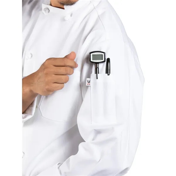 Uncommon Threads Unisex Classic Knot Chef Coat - Black... from ASI 86018 Scrub Authority / Uniform Stores