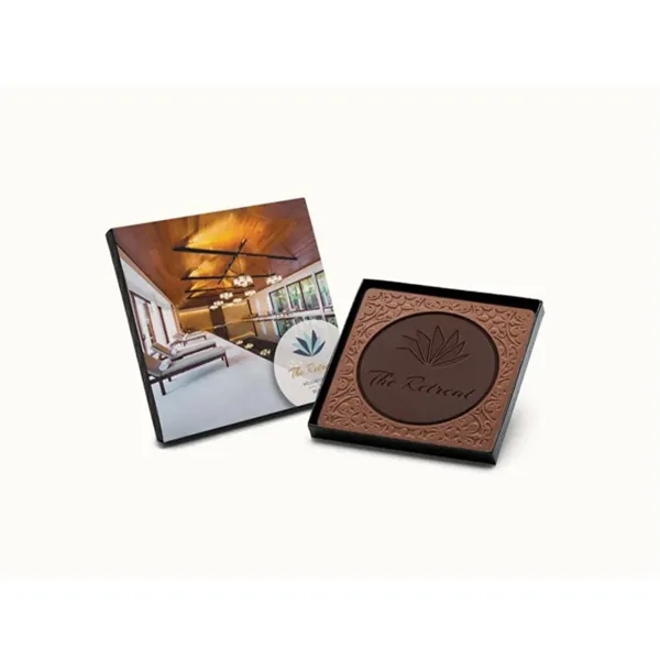 Custom engraved mini 4x4 premium milk & dark combo chocolate bar.... from ASI 44897 Chocolate Chocolate