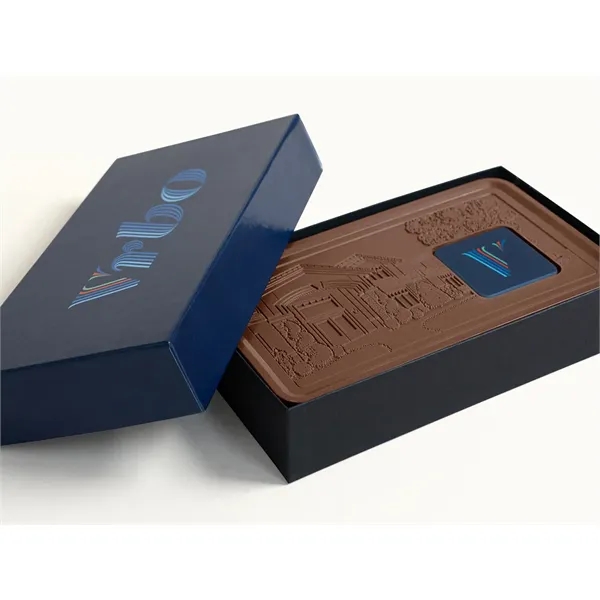 Custom engraved dark and milk chocolate deluxe combo bar.... from ASI 44897 Chocolate Chocolate