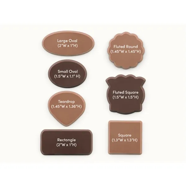 Custom chocolate restaurant dessert toppers in milk, white or dark chocolate.... from ASI 44897 Chocolate Chocolate