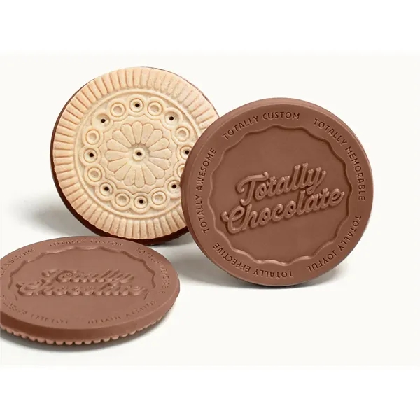 Custom 2-piece chocolate cookies and customized box.... from ASI 44897 Chocolate Chocolate