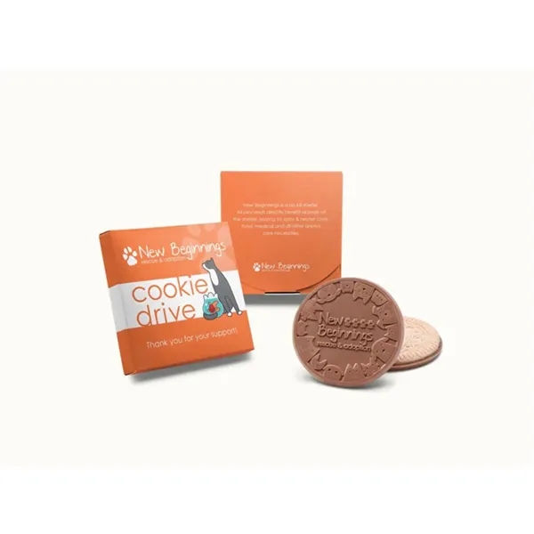 Custom 2-piece chocolate cookies and customized box.... from ASI 44897 Chocolate Chocolate