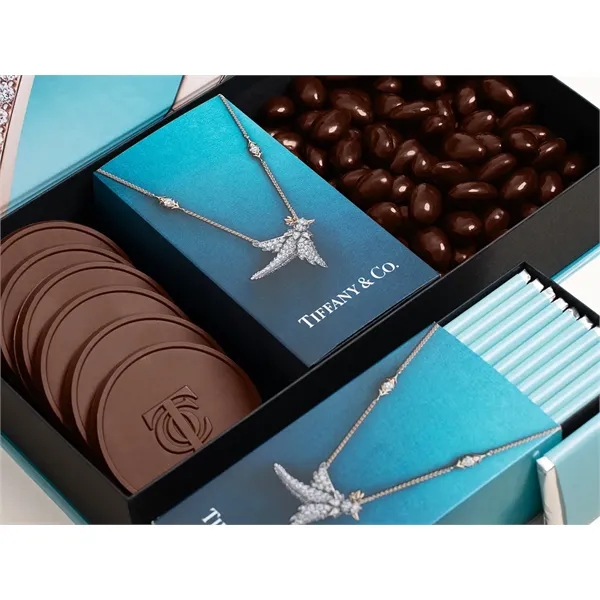 Chocolate gift box featuring engraved cookies, wrapper bars, and gourmet truffles.... from ASI 44897 Chocolate Chocolate