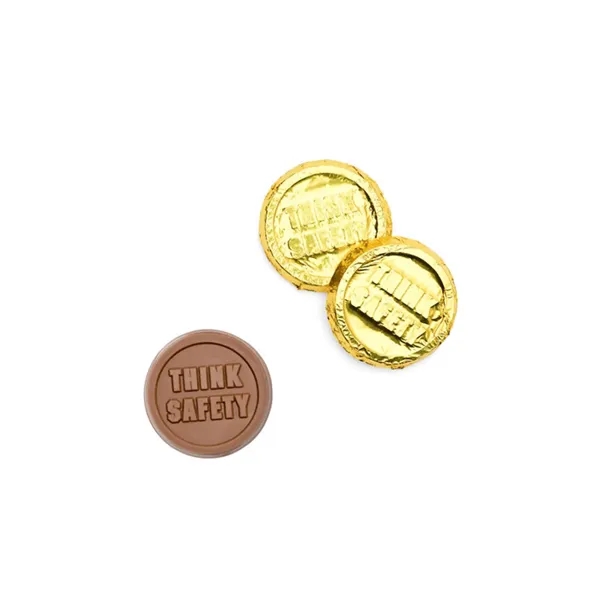 Think Safety milk chocolate coin in gold foil.... from ASI 44897 Chocolate Chocolate