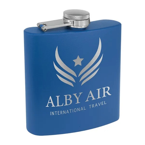 6 oz. matte powder coated stainless steel flask with laser engraving... from ASI 74601 Calico