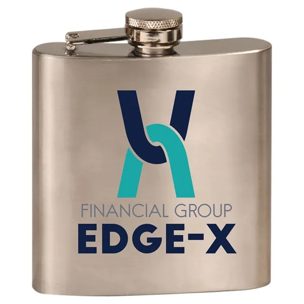 6 oz. silver stainless steel flask with laser engraving; individually boxed.... from ASI 74601 Calico