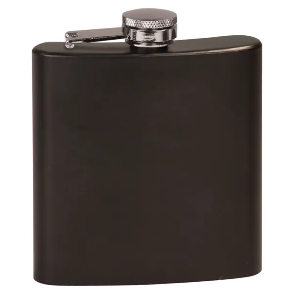 6 oz. black stainless steel flask with laser engraving; individually boxed.... from ASI 74601 Calico