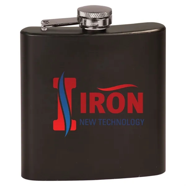 6 oz. black stainless steel flask with laser engraving; individually boxed.... from ASI 74601 Calico