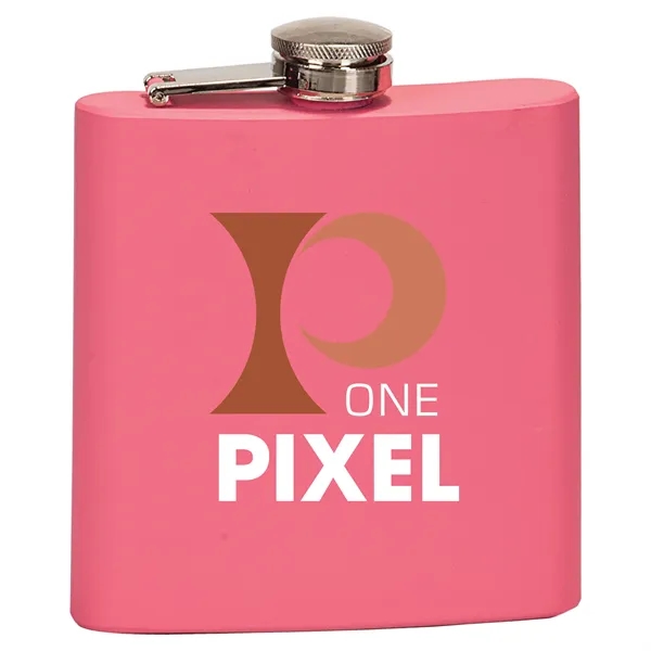 6 oz. pink stainless steel flask with laser engraving; individually boxed.... from ASI 74601 Calico