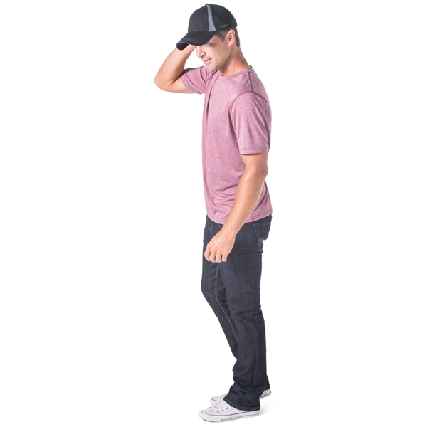 Men's heather Playdry® tee with soft hand jersey fabric.... from ASI 50930 Dunbrooke / Dunbrooke®