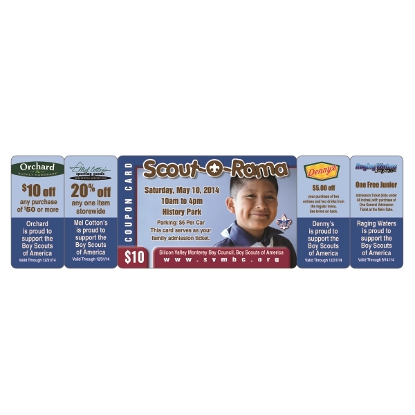 Fundraising card with 4 tags.... from ASI 75629 PSI Plastic Graphics / PSI