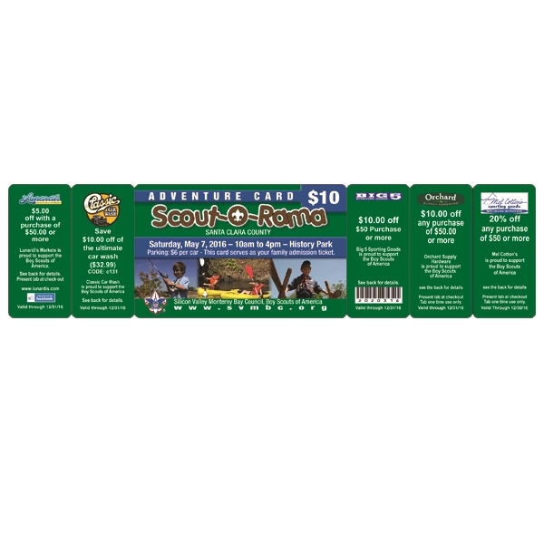 Fundraising card with 5 tags.... from ASI 75629 PSI Plastic Graphics / PSI