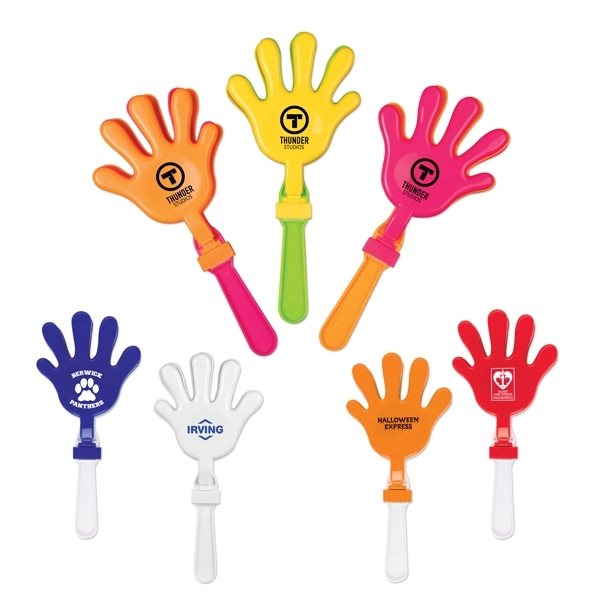 7" plastic hand clackers with room for a custom imprint.... from ASI 98360 WOWLine / WOWLine®