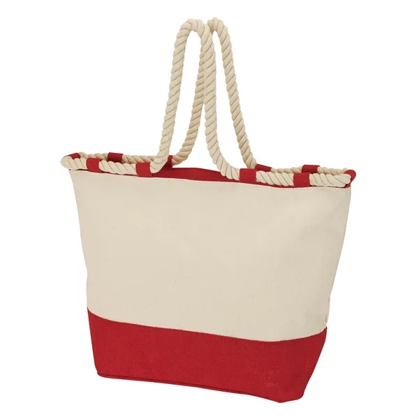 6.5" x 13.5" x 13.5" cotton canvas and jute tote bag;... from ASI 67866 Logomark/Valumark