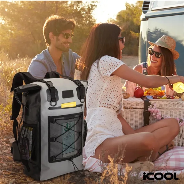 Waterproof cooler backpack; 42-qt capacity with removable 30-can PEVA-lined cooler.... from ASI 67866 Logomark/Valumark